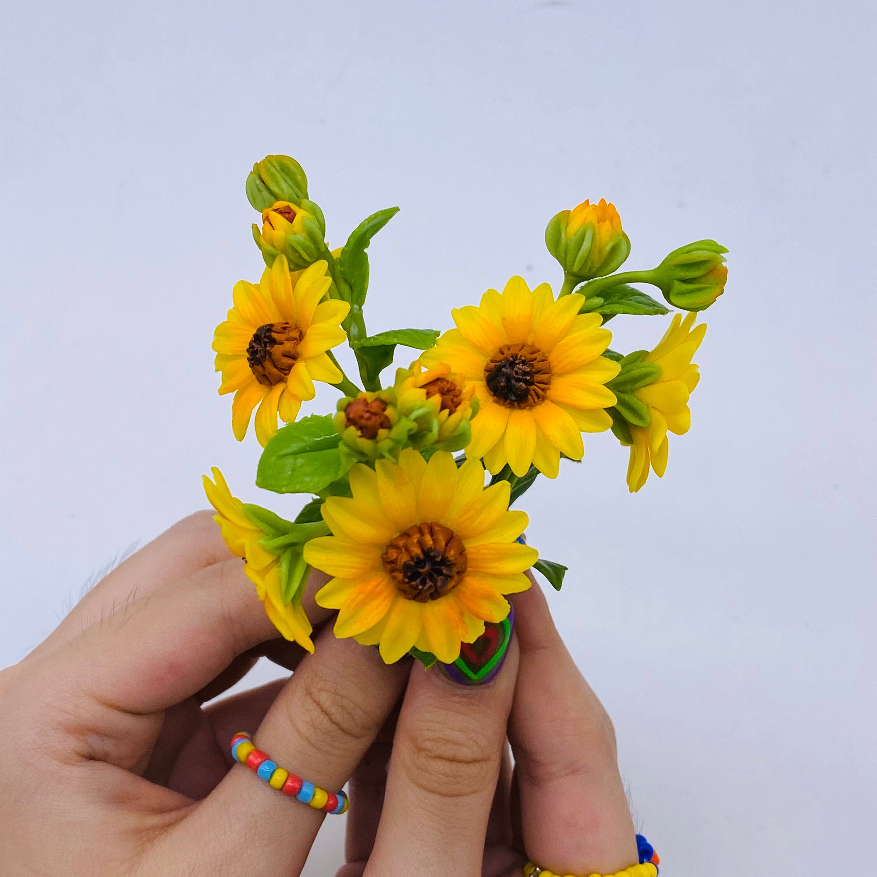 Sunflowers Handmade Miniature Clay Flowers - thaiminiaturestore