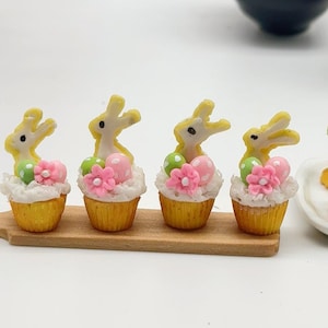 5 delar Miniatyrmuffins påsk för dockskåpssamling, Miniatyr sött dockskåp, Fejkmat