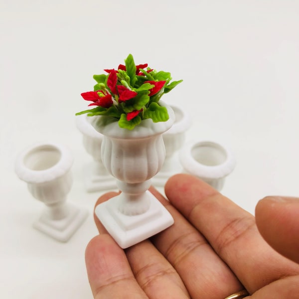 2 pieces Miniature Pot Roman Style, Miniature  Dollhouse Fairy Garden, Miniature flower pot, Miniature plant pot, Mini pot, Mini garden