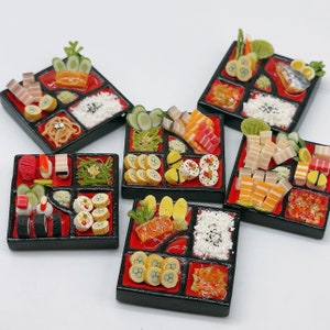 Miniature Japan food set Bento, Miniature Food, Miniature decorate doll&#39;s house 1:12
