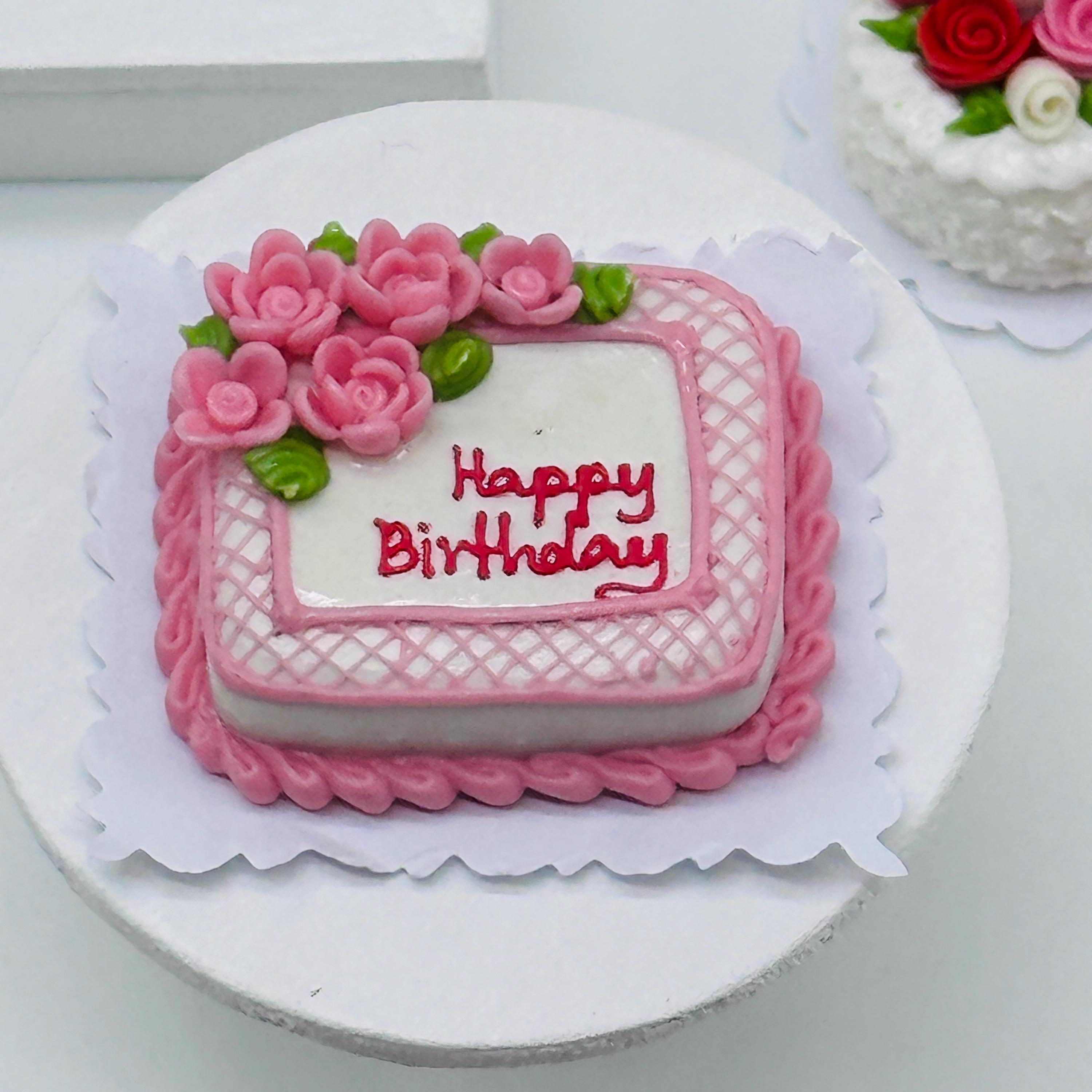 Happy Cakes エシャルプ　ピンク Happy Birthday Wishes Flower Cake™ Pastel - Send to