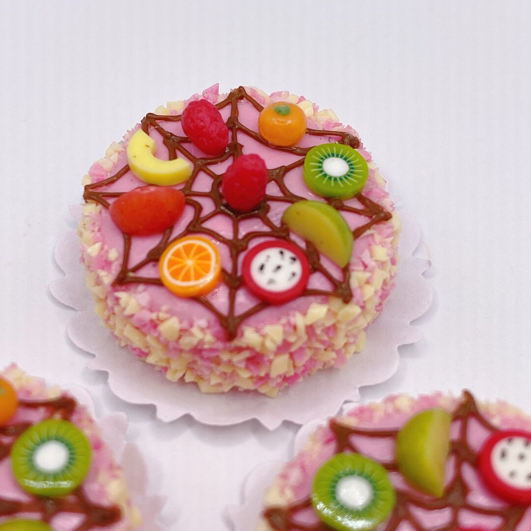 Miniature Halloween Cake Polymer Clay Dollhouse Cake 25mm Etsy