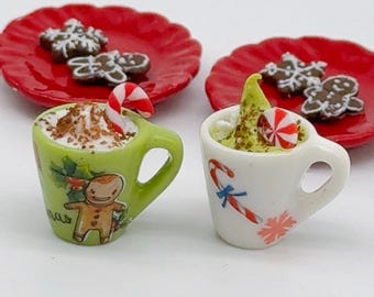 ミニチュアクリスマスコーヒーショップ、ホリデードールハウスコーヒー