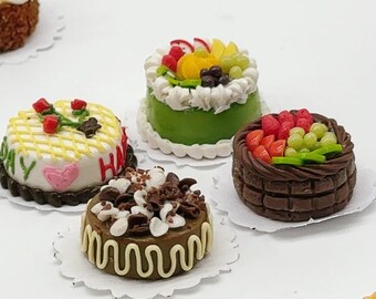 Miniature Fatte A Mano SOON Miniature Dolci E Torte In Resina Per Case Delle Bambole - Scala 1:12, 11 Pezzi, Stile Cottage Accessori Food Miniature