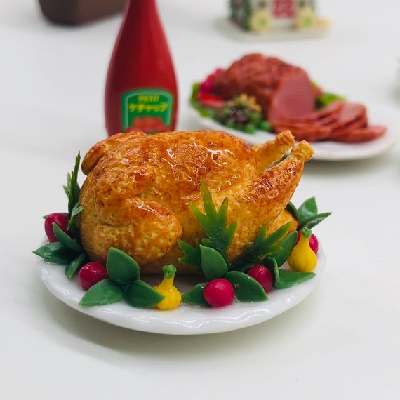 Miniature Turkey Miniature Food Thanksgiving Food Decorate Etsy