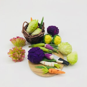 22 pieces Miniature Vegetable 1:12 scale Dollhouse Kitchen Accessories
