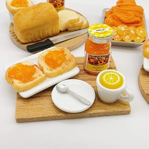 Miniature Breakfast set Miniature Bakery,Miniature Bread,Dolls and miniature