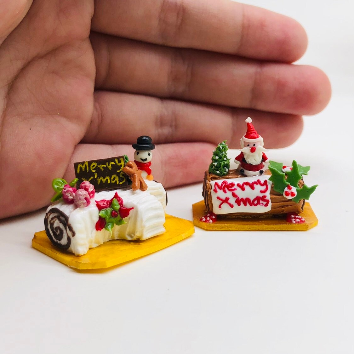 Santa Claus Christmas Cake Dollhouse Miniature Food Bakery Holiday X'mas 4 Santa Claus Christmas Cake Dollhouse Miniature Food Bakery Holiday X'mas 4