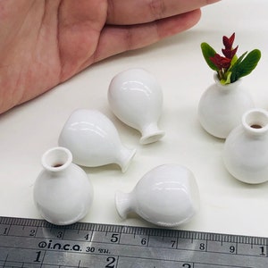 10 pieces Miniature Ceramic Gloss Vase, Miniature pot,Miniature Fairy Garden image 3