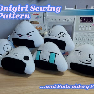 Kawaii Onigiri Plush Pattern and Embroidery Files