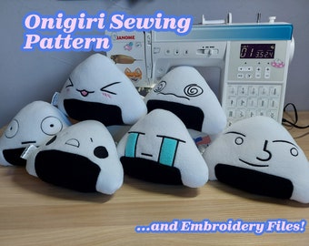 Kawaii Onigiri Plush Pattern e file di ricamo