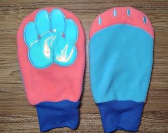 Mitaines roses et bleues Holo Kigu Paws