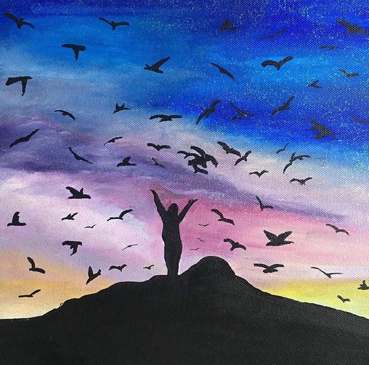 Canvas acrylic painting Freedom Etsy Nederland