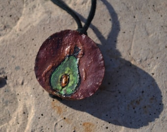 avocado art, abstract, avocado pit pendant, adjustable, recycled, avocado stone, natural jewelry, avocado art, eco friendly, MADE TO ORDER