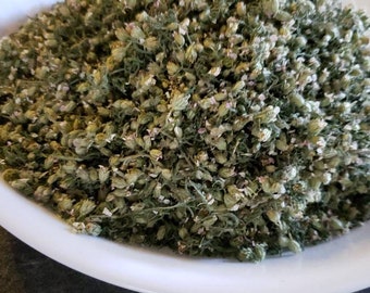 Dried White Yarrow flower with leaf, 2 oz. (57 gr.) Organic.