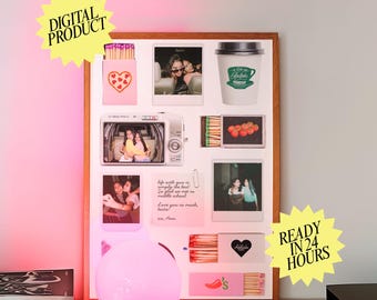 Personalized Best Friend Print, Bestie Gift, College Dorm, Gift for Friend, Modern Girly Room, Unique Gift for Her, Galentine Wall Art