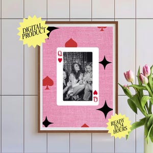 Aangepaste speelkaart beste vriend print, bestie cadeau, studentenhuis, cadeau voor vriend, moderne girly kamer, uniek cadeau voor haar, Galentine cadeau