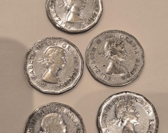 1953 Canada 5 Cents Lot of 5