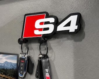 3D Printed S4 Key Hanger | Modern Garage Organizer | PETG Plastic Wall Mount