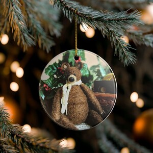 Christmas Teddy Bear ceramic ornament