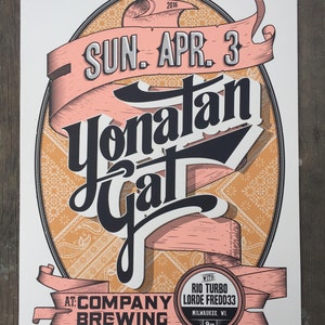 Yonatan Gat Serigrafía Impreso 18x24 Cartel
