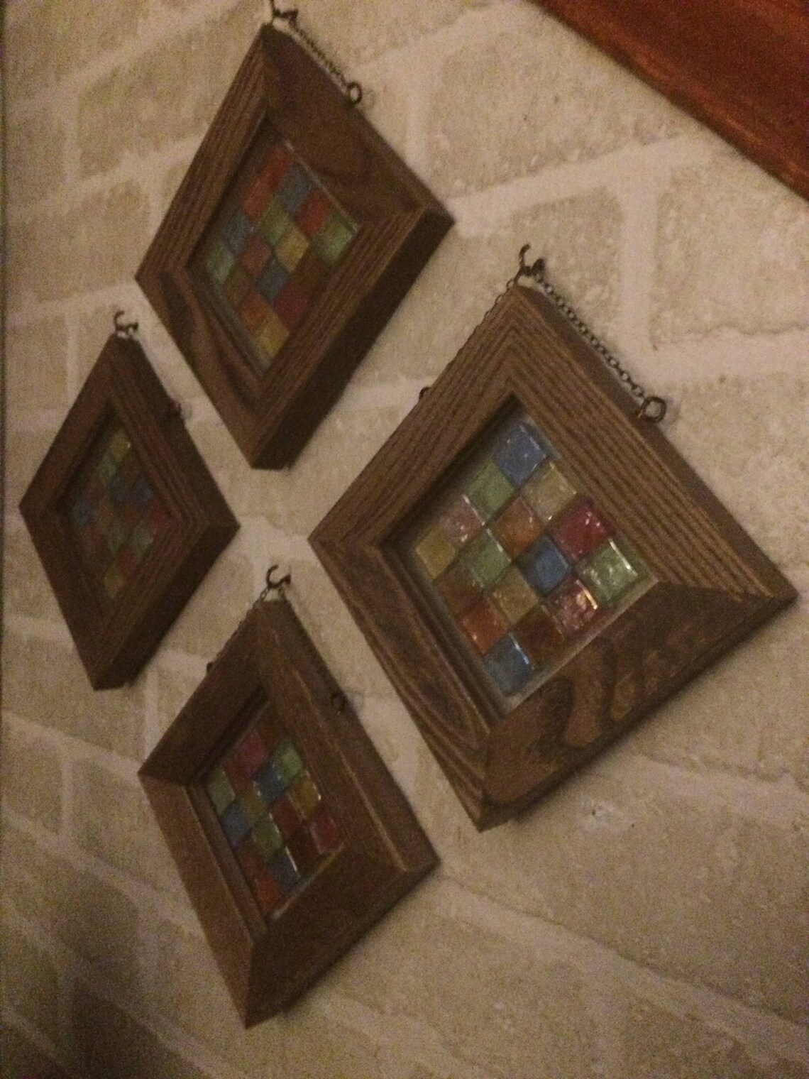 Jewel Tones Brown Diamond Floating Glass Frames Etsy