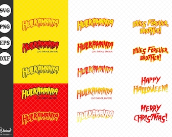 Logo Hulkamania, Hulk Hogan, SVG, EPS, DXF, PNG, Cricut, Téléchargement numérique