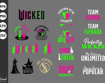 Wicked Movie, Elphaba, Glinda, svg, EPS, DFX, PNG, Cricut, Digital Download