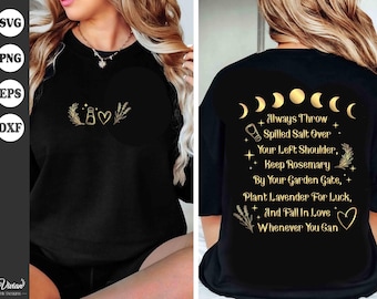 Praktische magie, mantra, zout, rozemarijn, lavendel, Halloween-shirtontwerp, bundels, svg, eps, dfx, png, cricut, digitale download
