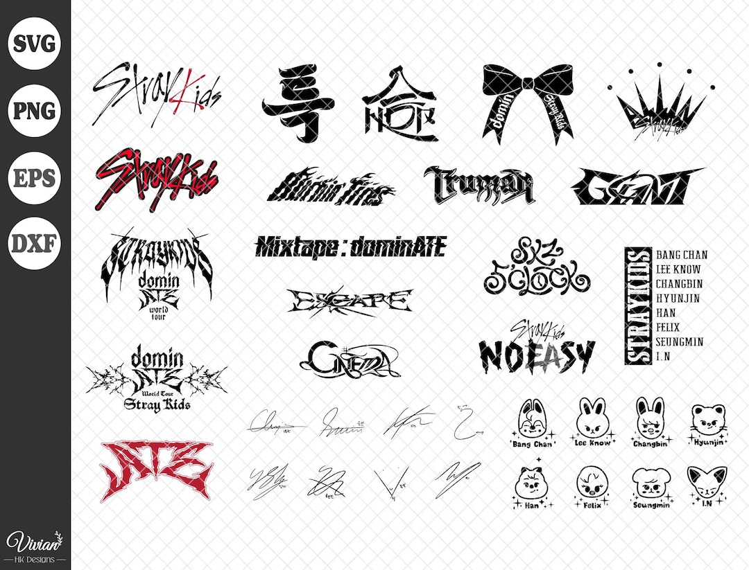 Stray Kids Skz, Silhouette, Kpop, Svg, EPS, DFX, PNG, Cricut