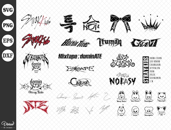 Stray Kids Skz, Silhouette, Kpop, Svg, EPS, DFX, PNG, Cricut