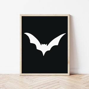 Bat Halloween Print | Modern Halloween, Boys Room Decor, Entryway Print, Playroom Print, Minimal Halloween Print, DIGITAL DOWNLOAD