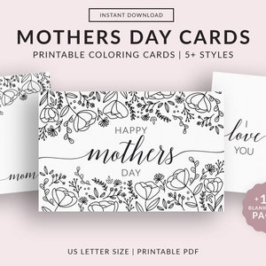 Tarjeta imprimible del Día de las Madres / Dibujo para colorear del Día de las Madres para niños, Actividad de manualidades en el aula para mamá, Regalo del Día de las Madres, Descargar tarjeta para mamá