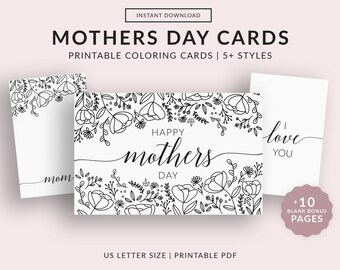Tarjeta imprimible del Día de las Madres / Dibujo para colorear del Día de las Madres para niños, Actividad de manualidades en el aula para mamá, Regalo del Día de las Madres, Descargar tarjeta para mamá