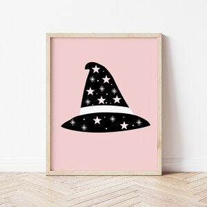 Witch Hat Print | Cute Halloween Print, Kids Halloween, Boho Halloween, Girls Room Decor, DIGITAL DOWNLOAD
