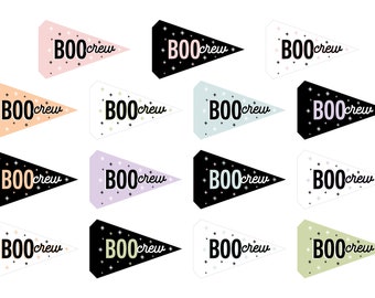 Boo Crew Halloween Pennant Flag: Printable Party Banner (Digital Download)