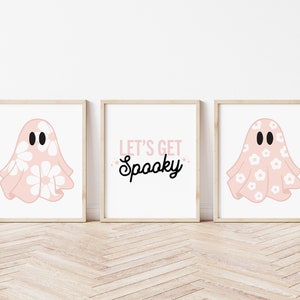 Spooky Cute Ghost Halloween Bundle | Kids Halloween, Boho Halloween, Girls Room Decor, Pink Halloween, Halloween Print, DIGITAL DOWNLOAD