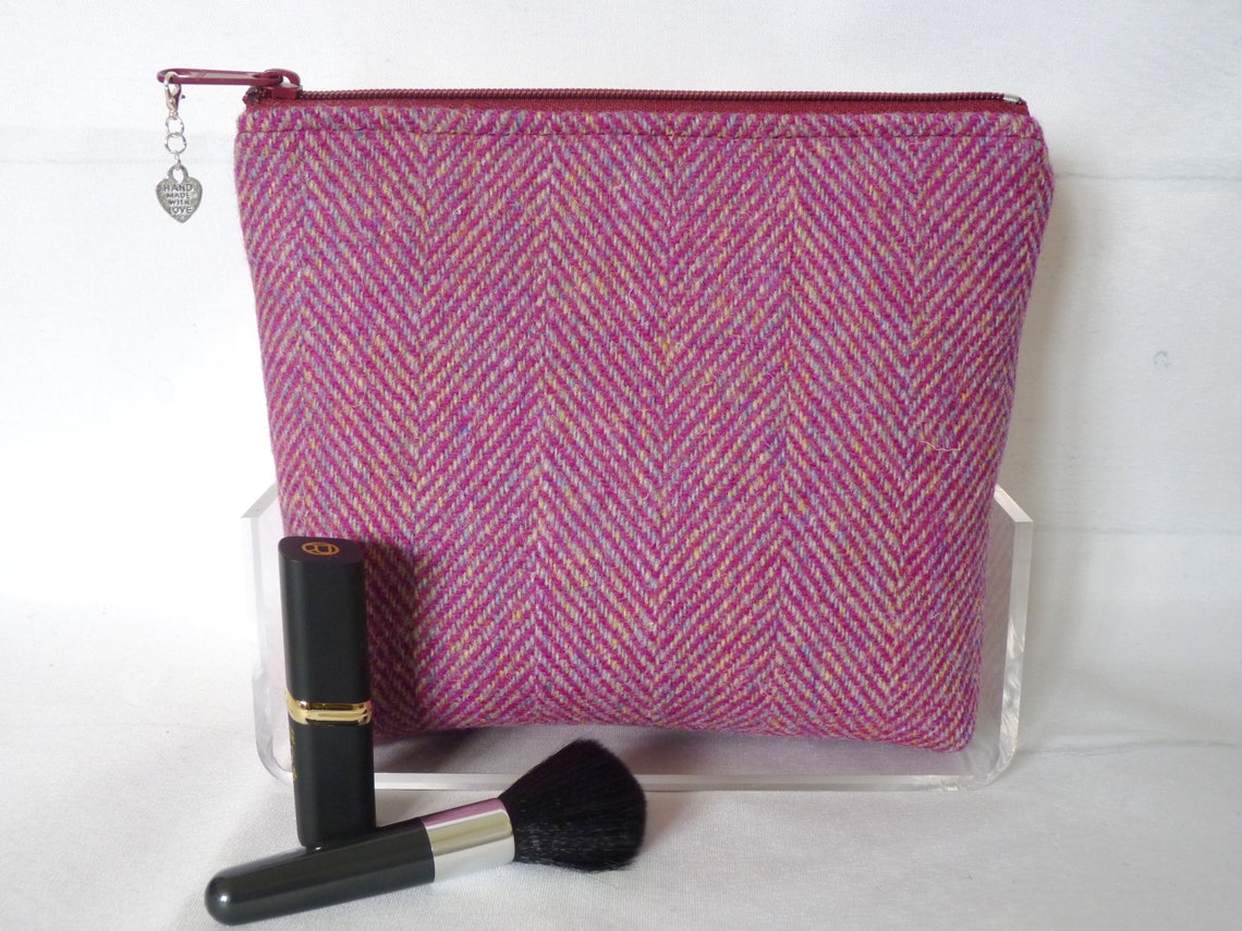Harris Tweed cosmetic bag makeup bag small wash bag deep Etsy