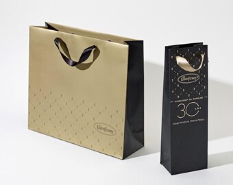 100pcs Custom Paper Bags With Logo-Recyclable Jewelry Gift Bags-Clothes Merchandise Bags, Ideal Custom Carrier Bags for Retail Stores