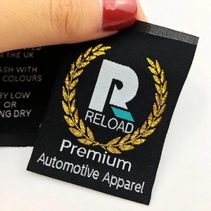 300 Pcs Custom Gold Metallic Woven Label, Damask Gold Woven Label,gold Clothing Woven Label