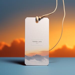 Landschaftsmuster Hangtag, mysteriöses Lucky Hangtag, anpassbarer Text Hangtag, minimalistischen Stil Geschenk Hang Tags Hochzeit Hang Tags