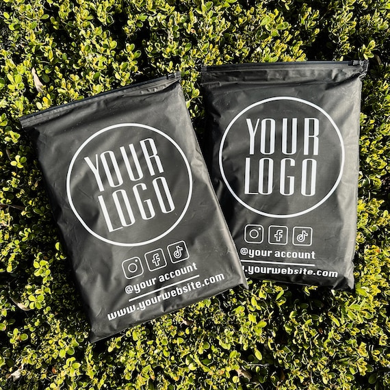 Bolsas negras con cierre personalizadas, 100 unidades, bolsas con