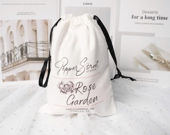100pcs Organic Cotton Drawstring Bag, Custom Jewelry Package Bag With Logo, Eco Friendly Drawstring Pouches, Bulk Natural Cotton Fabric Bags
