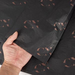 Black Wrapping Paper, Custom Tissue Paper, Printed Tissue Paper, Tissue Paper for Gifts, Personalized Logo Wrapping Paper, Business Packing