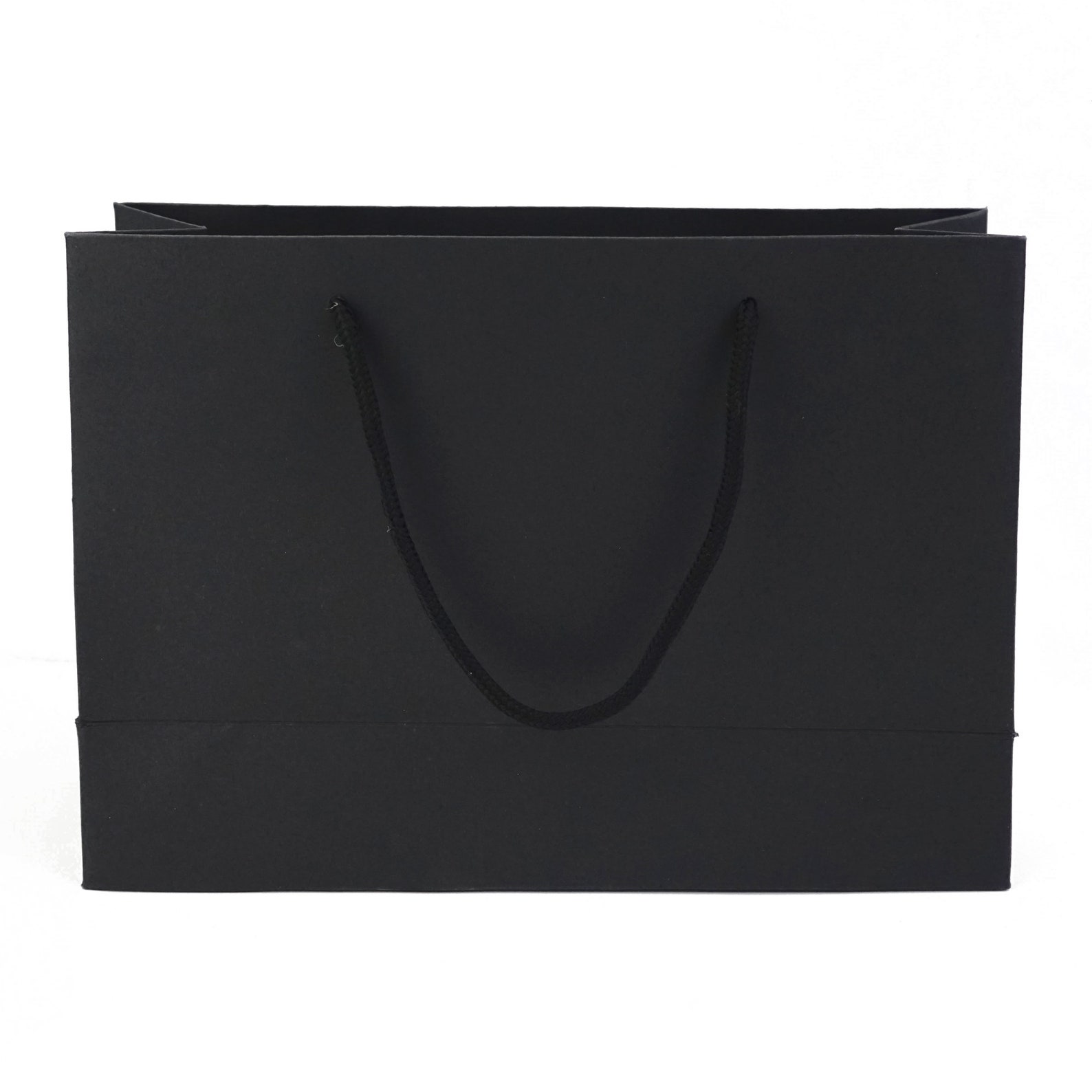 100pcs Custom Paper Bags Logo Print Bags Black Matte Paper Etsy