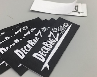 Custom Woven Label Self-Adhesive, Clothing Labels, Adhesive Fabric Label, Printed Rectangular Tags, Label For Shoes, Tags For Gifts