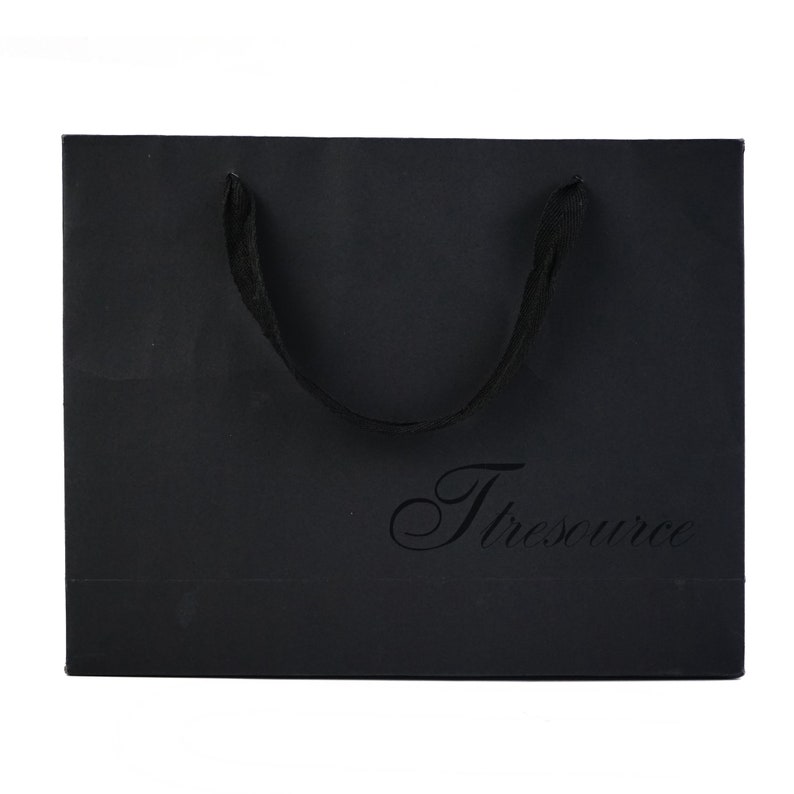 100pcs Custom Paper Bags Black Matte Paper Bags With Handle Etsy