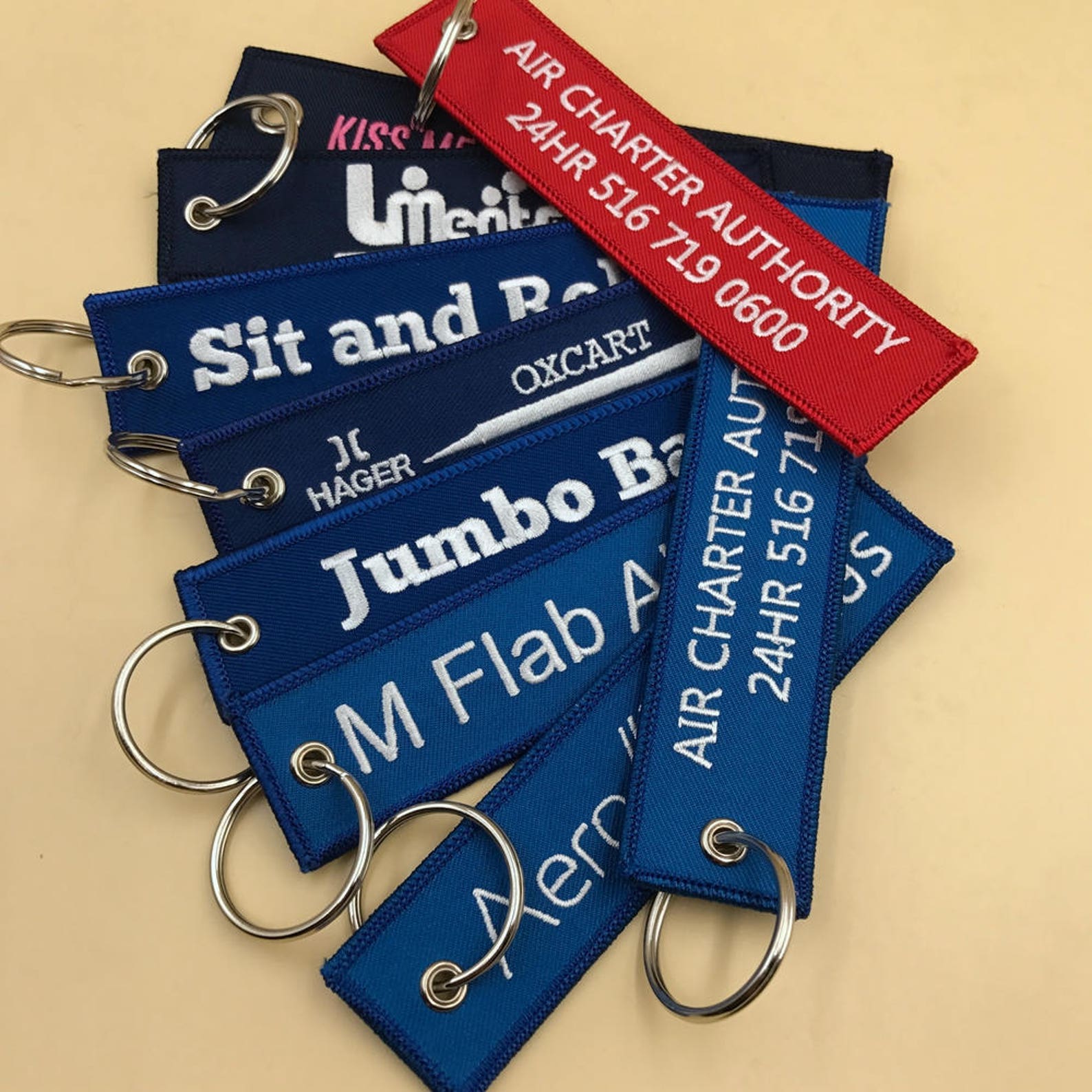 500 Custom Flight Keychain Flight Tag Embroidered Keychains Etsy