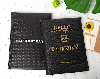 100 stücke Schwarz Matte Bubble Mailer mit bedrucktem Logo, Benutzerdefinierte Luftblase Tasche, selbstklebende Poly Mailer, Wrap Versand Verpackung Versorgung Mailer