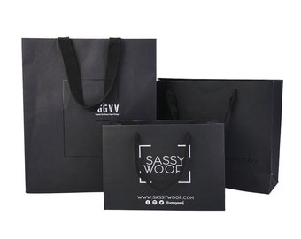 100pcs Custom Paper Bags, Black Paper Shopping Bags, Black Matte Paper Bags With Handle,  Gift Bags, Clothes Shopping Bags